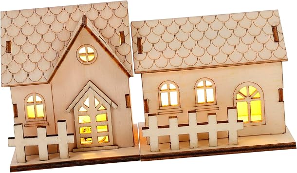 Luxshiny 2Pcs Luminous Christmas House Adornments Khaki Desktop Decorations for Holiday Home Decor for Office and Party Festivities Creates Dreamy Atmosphere