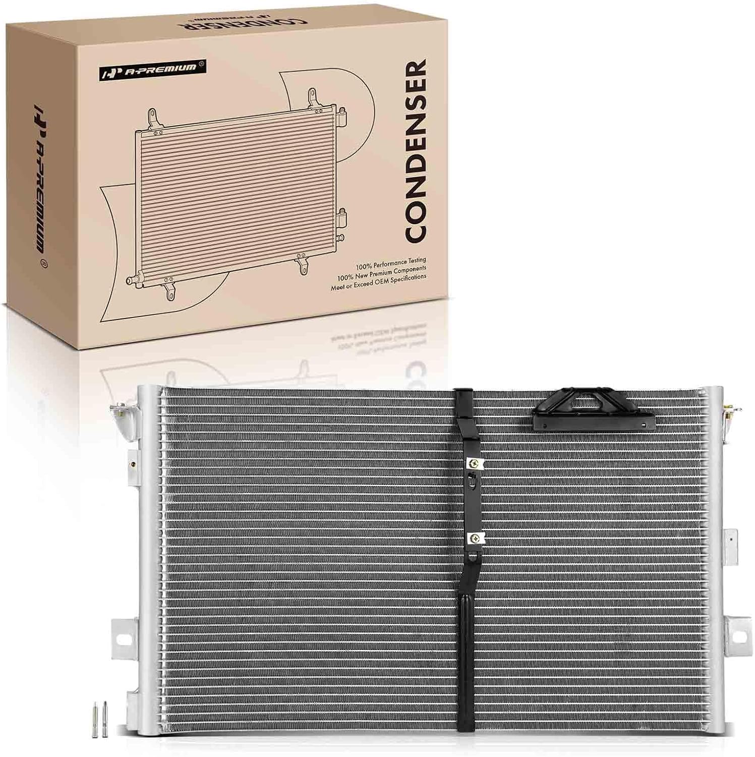 A-Premium Air Conditioning A/C Condenser Compatible with Dodge Grand Caravan 1996-2000, Caravan 1996-2000 & Chrysler Town & Country 1996-2000 & Plymouth Grand Voyager 1996-2000