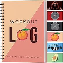 Workout Planner for Daily Fitness Tracking & Goals Setting - A5 Size, 6” x 8”, Peachy Pink - Improved Thicker Cover - Men & Women Personal Home & Gym Training Diary - Log Book - by Workout Log Gym