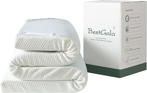 Cubrecolchón de espuma viscoelástica con infusión de gel de 3 pulgadas, tamaño Queen, diseño ventilado de alta densidad, cubrecolchón de espuma