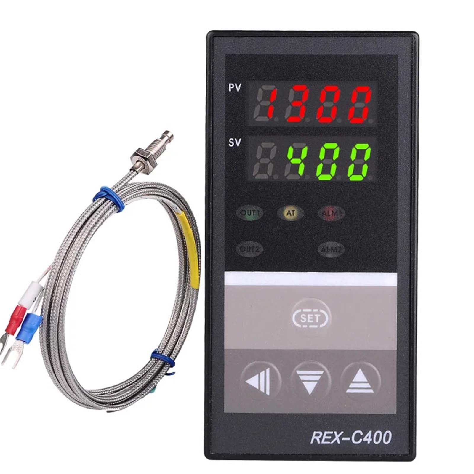 REX-C400 Podwójny cyfrowy regulator temperatury PID z czujnikiem K termoparą, wyjście przekaźnikowe