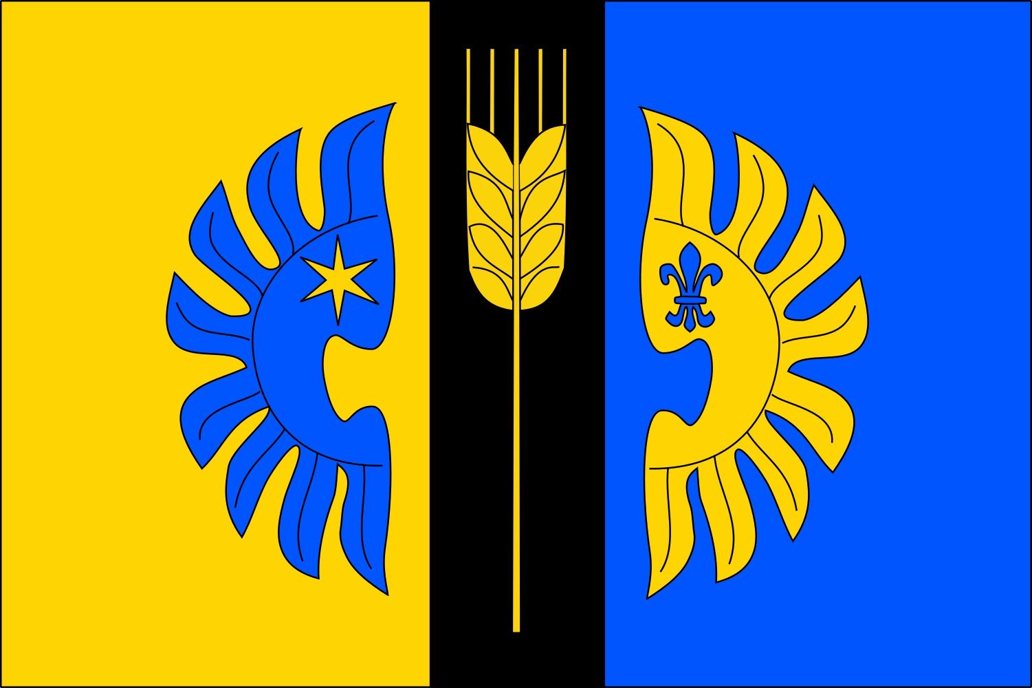 Drapeau Kaňovice grand format pour pavoisement extérieur durable