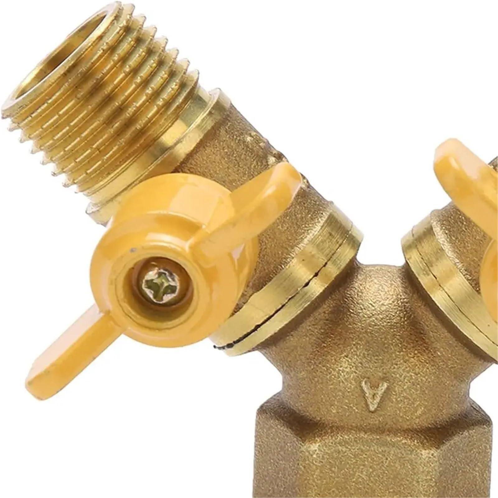 Raccordo Doppio per Tubo Flessibile, 2 connettori a Forma di valvola a Y in Ottone, sdoppiatore d'Acqua, connettore rapido for Tubo da Giardino