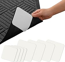 8 Pack Non Slip Mat, Non-Slip Carpet Mat, Carpet Gripper, Anti-Curling Pads, Reusable Mat, Carpet Mat for Parquet and Tile (White, 4