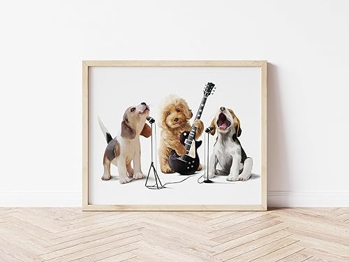 Miniatura 2 de Divertido arte de pared de perro, sin marco, 8 x 10 pulgadas, decoración de pared para cachorros, impresiones artísticas para amantes de las