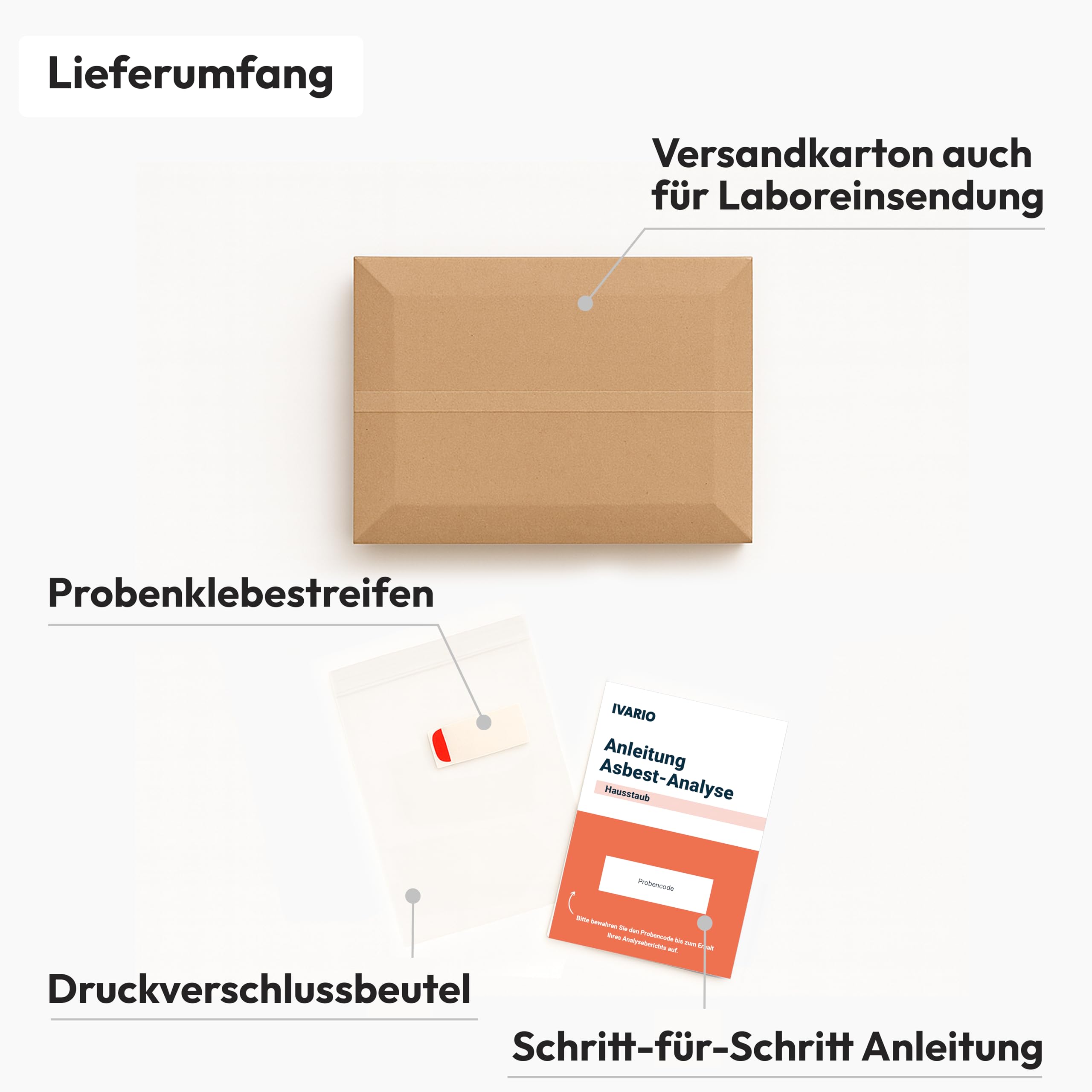 IVARIO Asbest-Test Hausstaub Raumluft Fachlabor Analyse