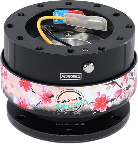 NRG Innovations NRG-SRK-200BK-SAK Gen 2.0 Adaptador de liberación rápida para volante de 6 orificios con pernos de montaje, liberación rápida,