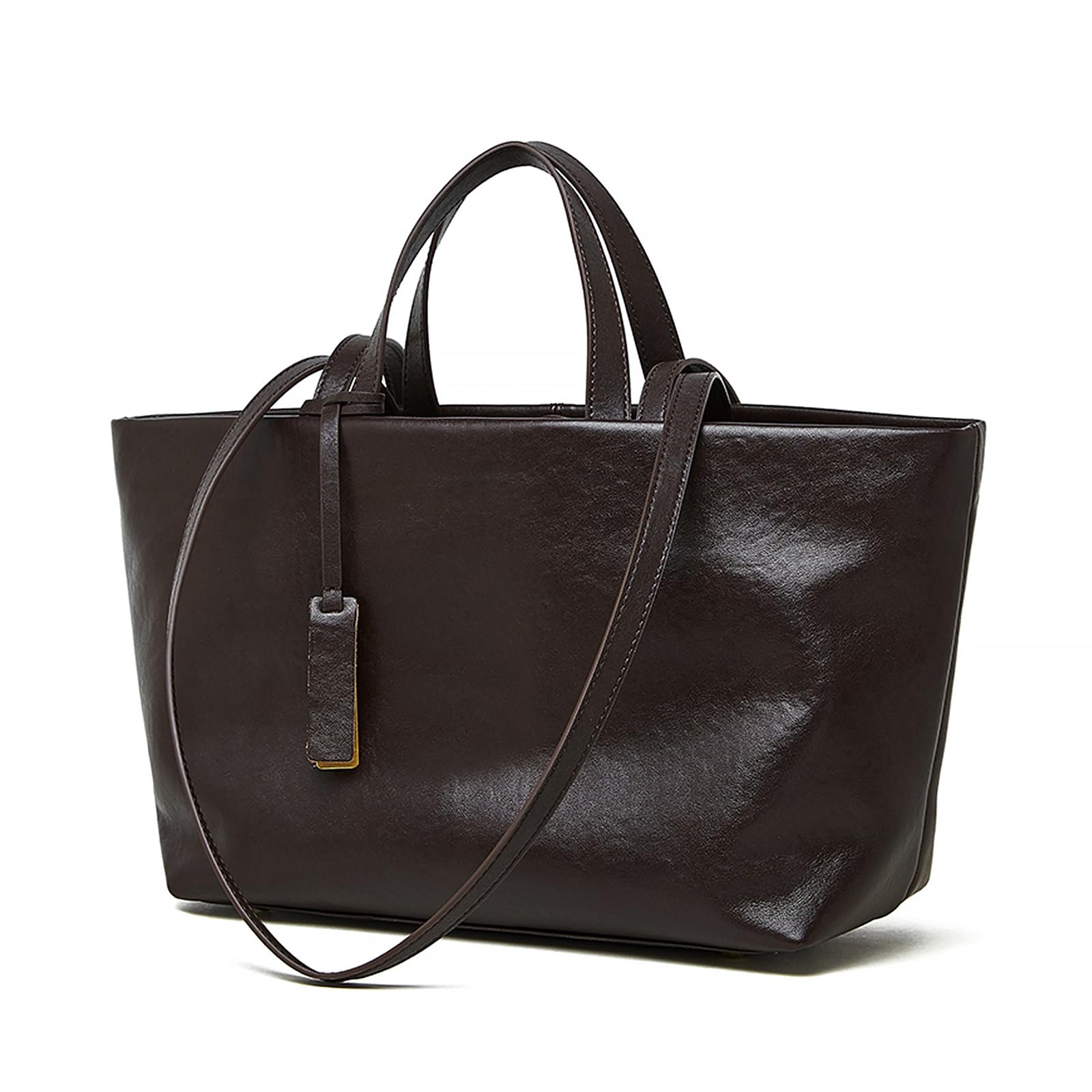 MoreFarther Large Tote Bags for Women, Genuine Leather Satchel Handbags Purses with Anti-friction Foot Pegs.(Coffee)