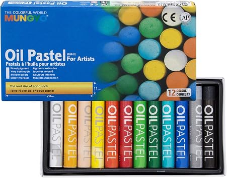 Mungyo Gallery Oil Pastels Cardboard Box Set of 12 Standard - Assorted Colors