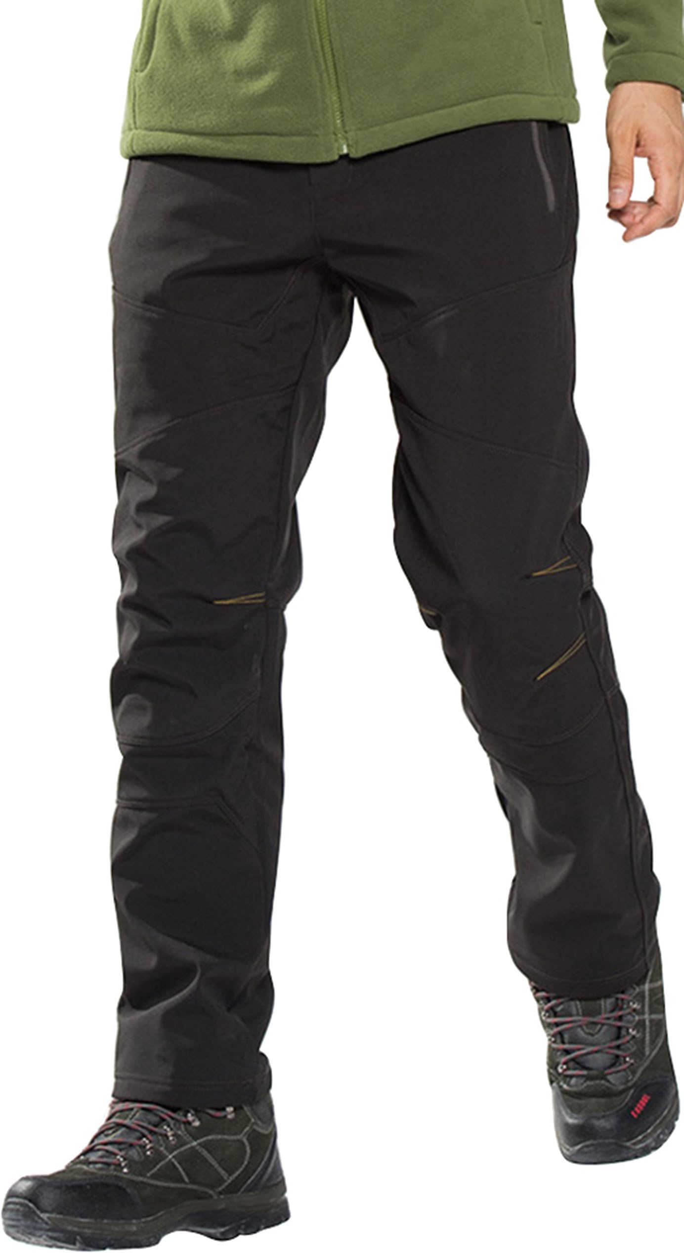 Softshell Trousers Men's Waterproof Windproof Fleece Lined Trousers Outdoor Walking Hiking Climbing Pants
