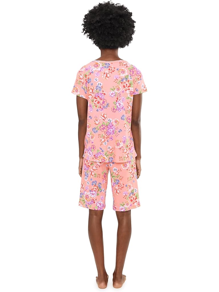 Multi Karen Neuburger Short Sleeve Henley Bermuda Shorts Pajama Set