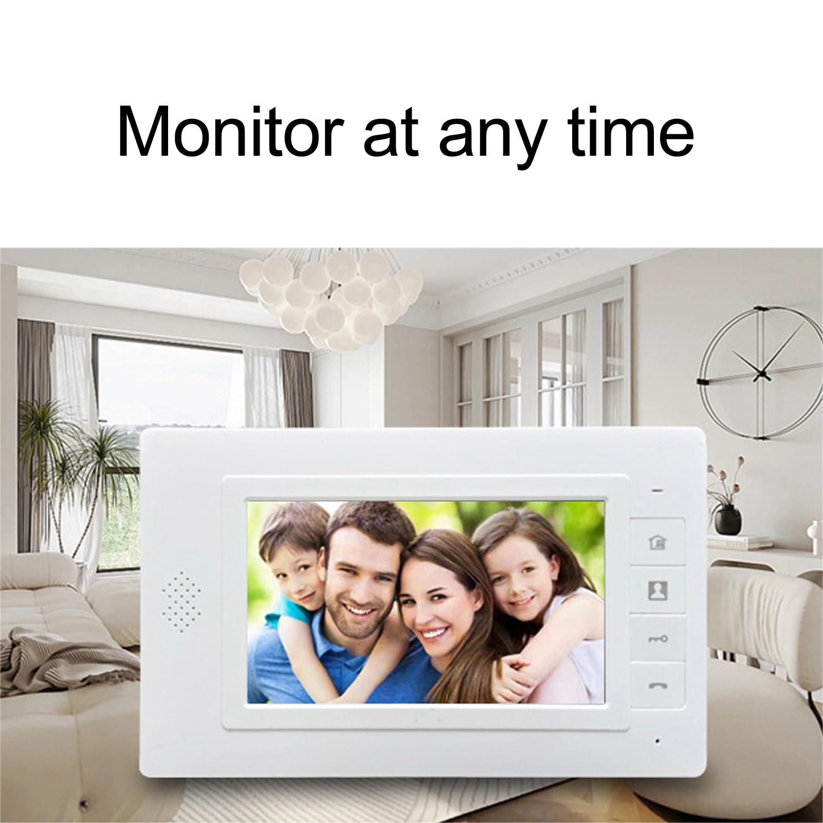 Videocitofono Cablato, Regolazione del Volume della luminosità Monitor TFT da 7 Pollici Suoneria Multipla Telecamera per Campanello di Sorveglianza con Conversazione