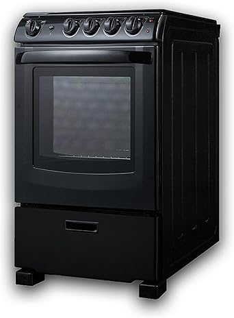 Summit 24 Electric Smooth Top Range, Large 2.9 cu.ft Oven, ADA Complaint, Black- REX2431BRT