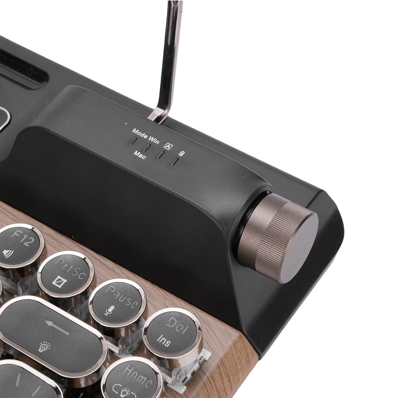 Annadue Retro Maszyna do Pisania Klawiatura Mechaniczna, 84 Klucz RGB Podświetlany Klawiatura Bluetooth z Niebieskimi Przełącznikami i Skórzanym Resztem Nadgarstka na Tablet Mac