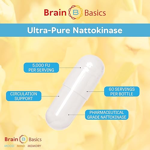 Miniatura 7 de Brain Basic Nattoquinasa ultra pura 5000 FU de mayor potencia disponible, 120 porciones