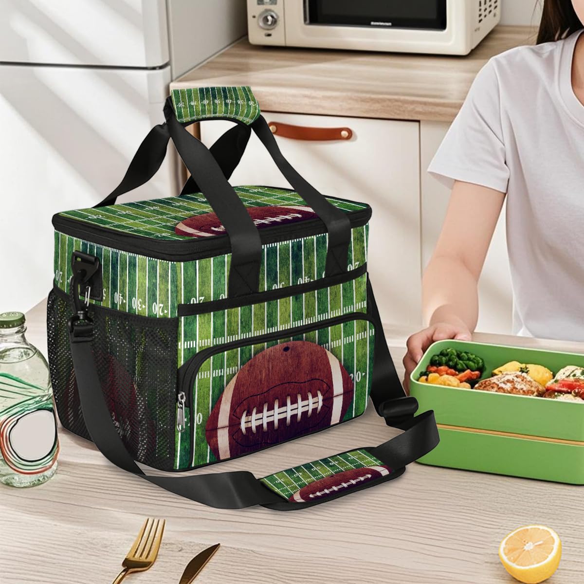 Mexpekil Borsa termica riutilizzabile a prova di perdite, per sport, football americano, picnic, campo da calcio e palla, borsa termica per donne, uomini, lavoro, campeggio, spiaggia, ufficio, 24