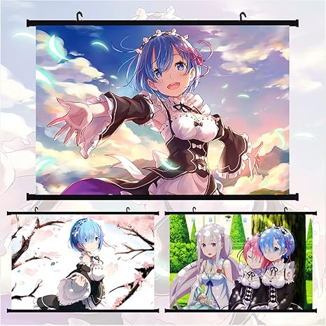 Amazon Co Jp Re ゼロから始める異世界生活 タペストリー ポスター アニメポスター 壁掛け 吊り絵 掛ける絵 レム ラム アミリヤ クロール 吊り軸 ファッション 可愛 二次元 壁掛け装飾 部屋 壁アート 誕生日プレゼント おしゃれ 萌え かわいい グッズ 13 60 90cm