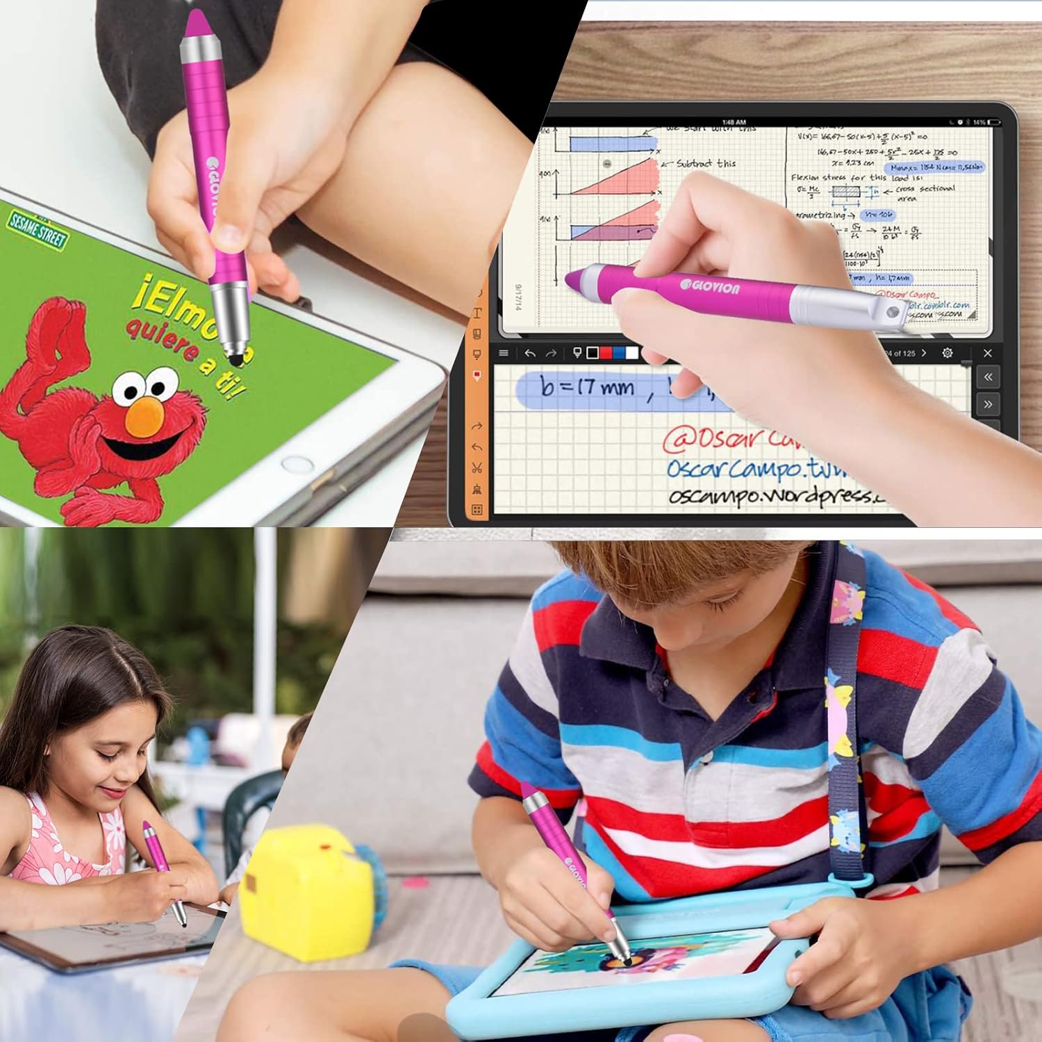 Kids Stylus Pens for Touch Screens, Universal Capacitive Stylus Pencil for ipad iPhone with Magnetic Cap, Stylus Stylist Pen for Chromebook Android Fire Edition Tablet