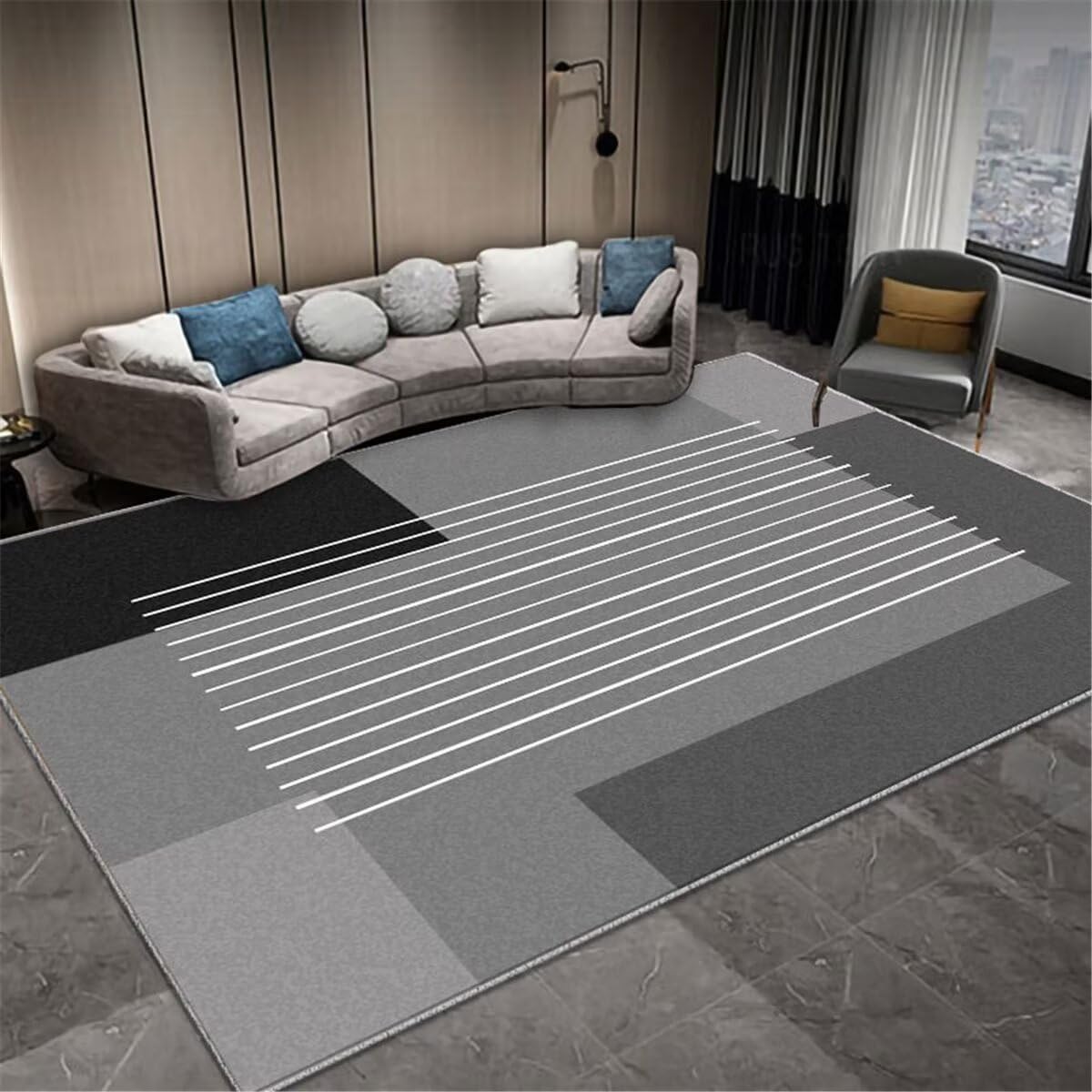Moquette couloir graphique grise pour un espace d'entrée accueillant