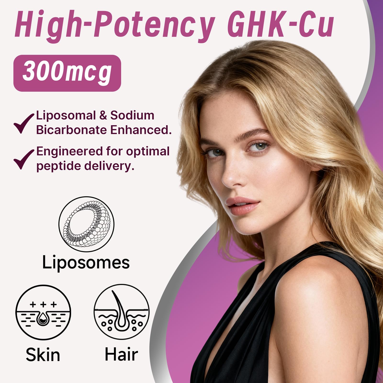 Amazon.com: Ewecxine GHK-Cu Copper Peptide Supplement, 300 mcg per Serving,  Liposomal Formula, 100 Vegan Capsules – Beauty Support Matrix with Biotin,  Phytoceramides & Herbal Blend : Health & Household