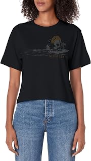 Peter Pan Skull Rock Never Land Sunset Women's Crop Top