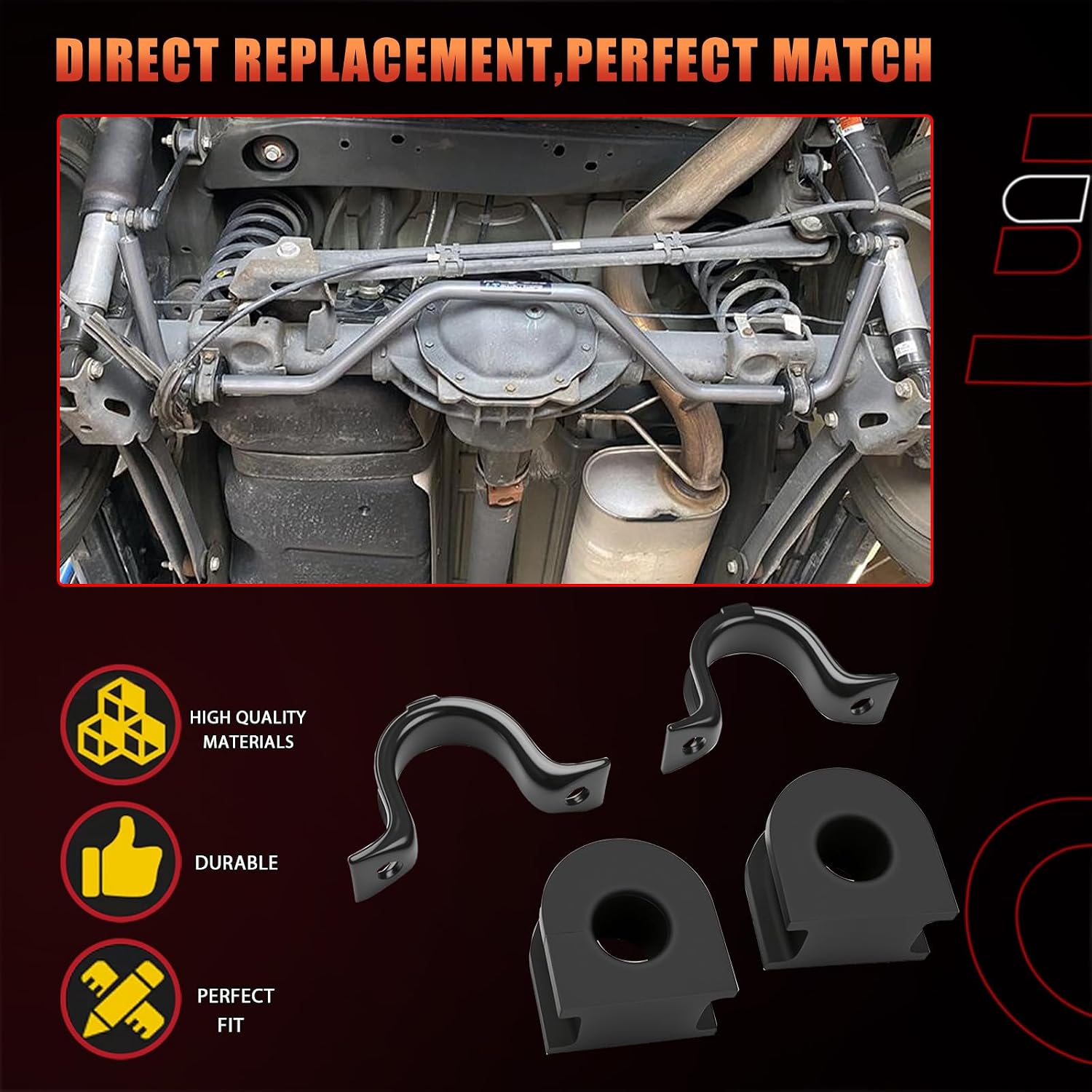 Suspension Stabilizer Sway Bar Bushing Front or Rear Kit Compatible with Cadillac Chevy GMC Vehicle Escalade, Avalanche, Express, Silverado, Tahoe, Suburban, Savana, Yukon Replace# 928-344