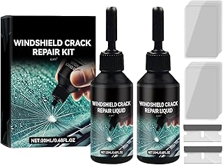 Kit Reparation Pare Brise,2pcs Kit Réparation de Verre Fissuré,Outil Réparation Pare-Brise,Kit de Réparation de Fissures de Pare-Bris,Colle Pare Brise Voiture Brise de Voiture Réparation Pare Brise