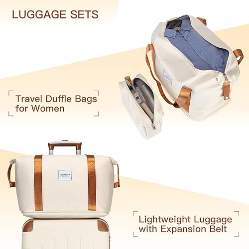 Miniatura 2 de LARVENDER Juego de equipaje de 5 piezas, juegos de equipaje expandibles, maletas con ruedas giratorias, equipaje de carcasa dura con cerradura TSA,