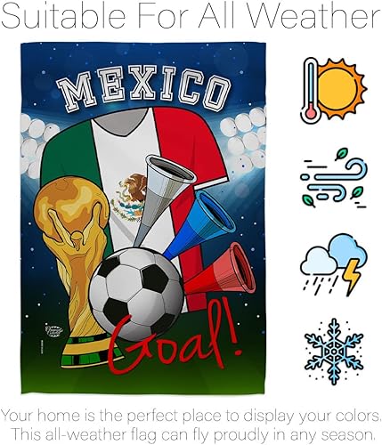Miniatura 6 de HS192101-BO-02 - Bandera de la Copa del Mundo de México (28" x 40" con mástil de bandera), multicolor