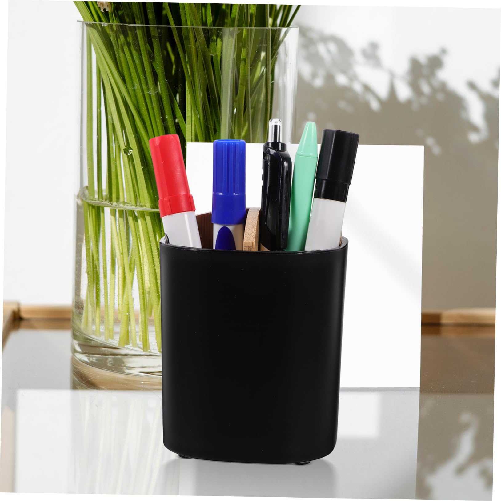 Cabilock 3 Soportes De Bambú para Cepillos De para Baño Almacenamiento Doméstico PP Color Negro