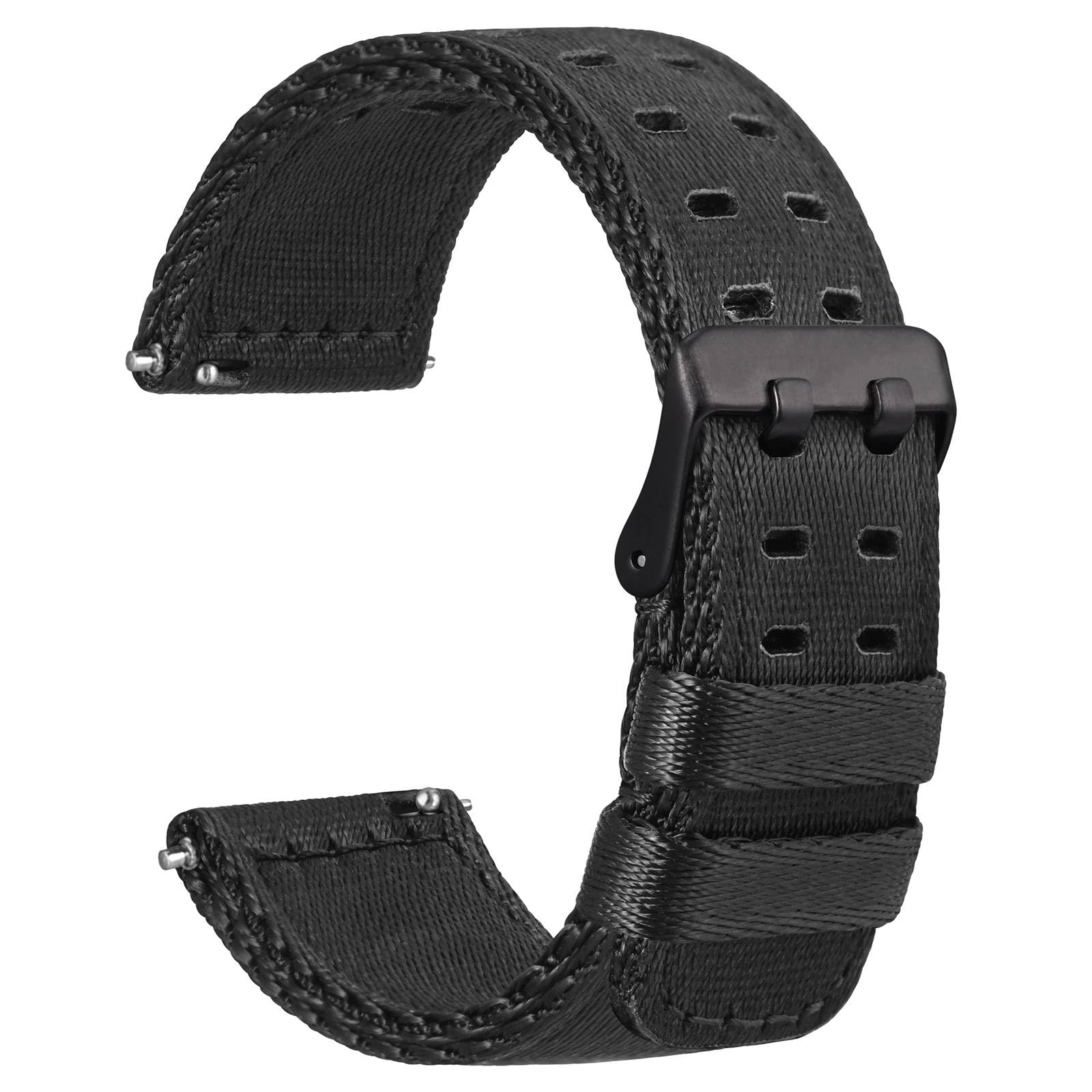 WOCCI Double Holes Nylon Watch Bands, Silky Nylon Straps, Quick Release, Compatible Watch Lug Width 18mm 20mm 22mm