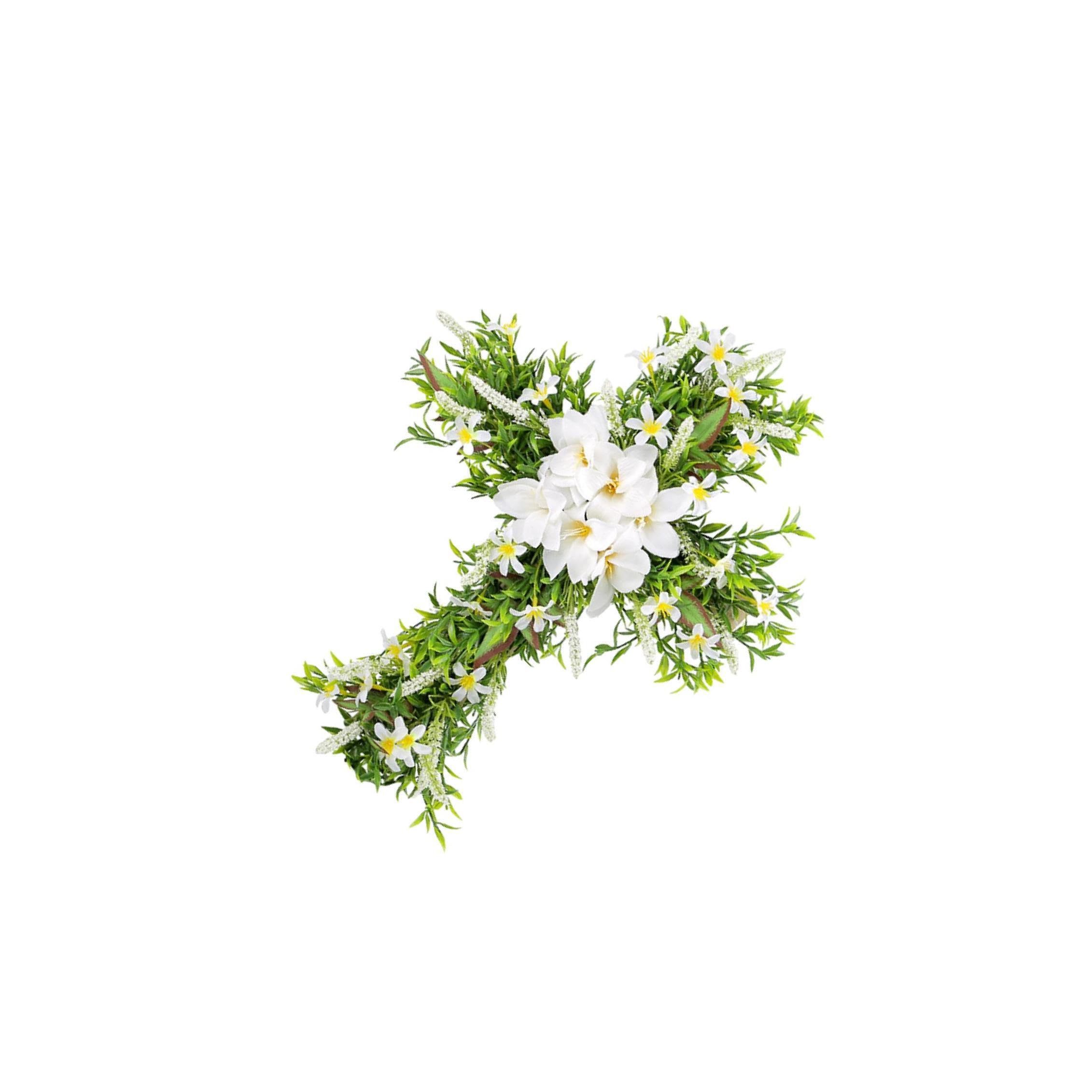 TWISAXC Artificial Lily Flower Easter Decor Beautiful Cross Shape Wreath For Spring Spring Wreath Easter Party Supplies Office Door Lightweight Simulation