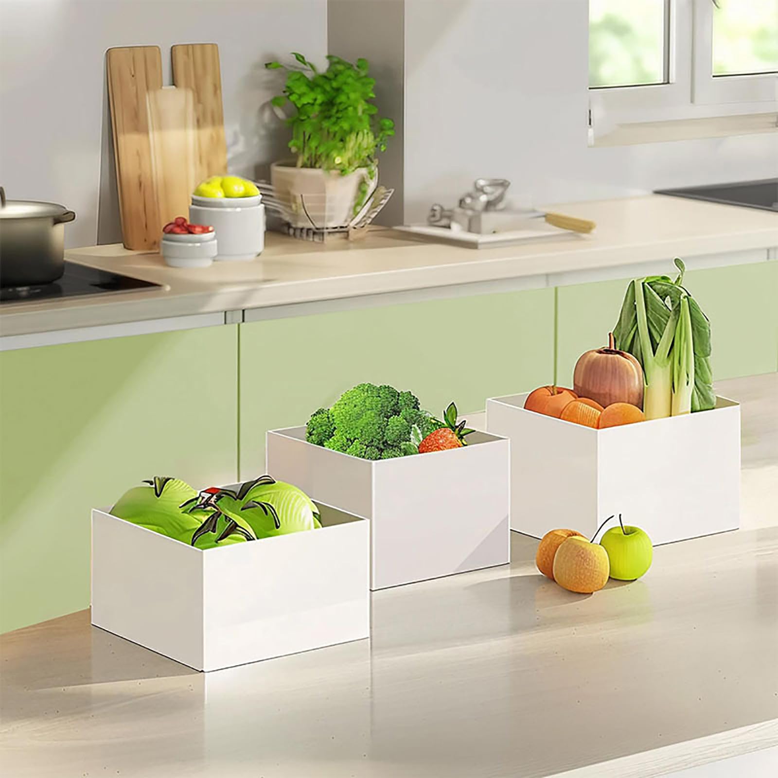 Set di vassoi da portata in acrilico bianco, espositore per buffet, decorazione per dessert, organizer per torte nuziali, per uso domestico commerciale, 6 pezzi