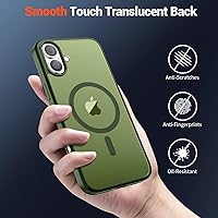 Vista 1332 de SUPFINE Funda magnética para iPhone 11 (compatible con MagSafe) (protección contra caídas de grado militar), translúcida mate a prueba de golpes