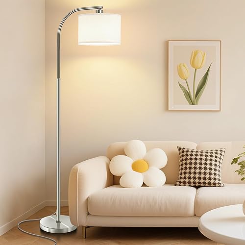 Miniatura 34 de Lámpara de pie regulable, lámparas de pie para sala de estar, lámpara de pie moderna con pantalla de lino, lámpara alta para dormitorio, oficina