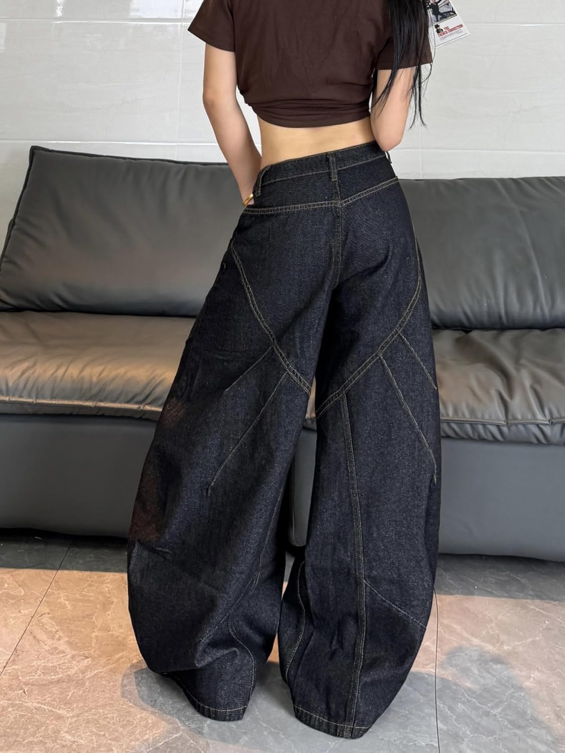 Women's Baggy Jeans Wide Leg Embroidered Denim Pants Hip Hop Relaxed Y2k Streetwear - Image 5