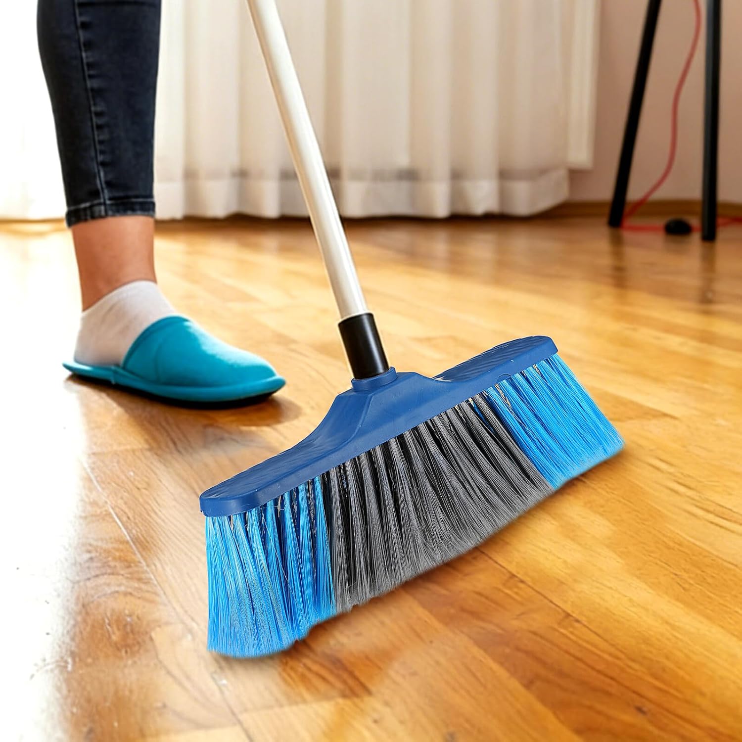 Replacement Broom Head for Household Cleaning, Dark Blue Plastic Sweeping Brush Head, Sturdy Floor Brush Accessory for Indoor Kitchen and Garden Use