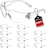 BisonLife Safety Glasses Pack of 12 - ANSI Z87.1 Scratch-Resistant Wraparound Polycarbonate Lenses for Eye Protection