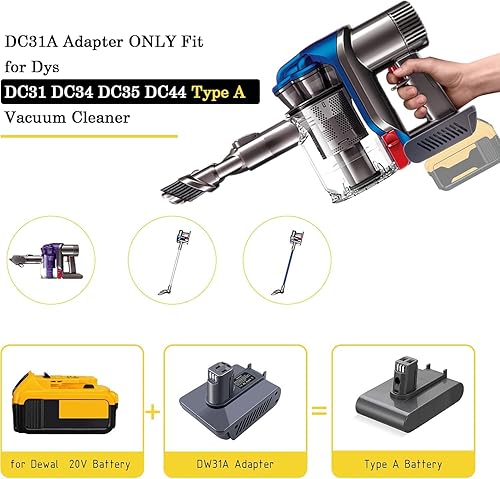 Miniatura 7 de TPDL Adaptador para batería Dewalt a Dyson tipo A DC31 DC34 DC35 DC44 DC45 para aspiradora inalámbrica de mano Dyson Animal 917083-01 (no compatible