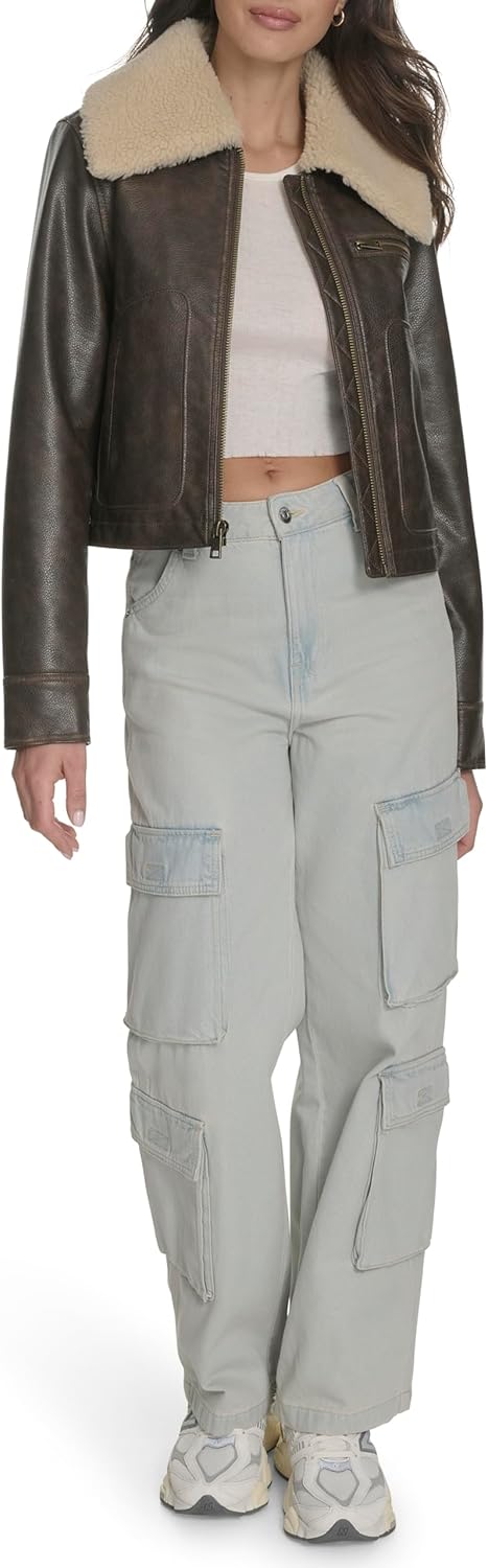 Levi's Women's Faux Leather Aviator Jacket - Image 2