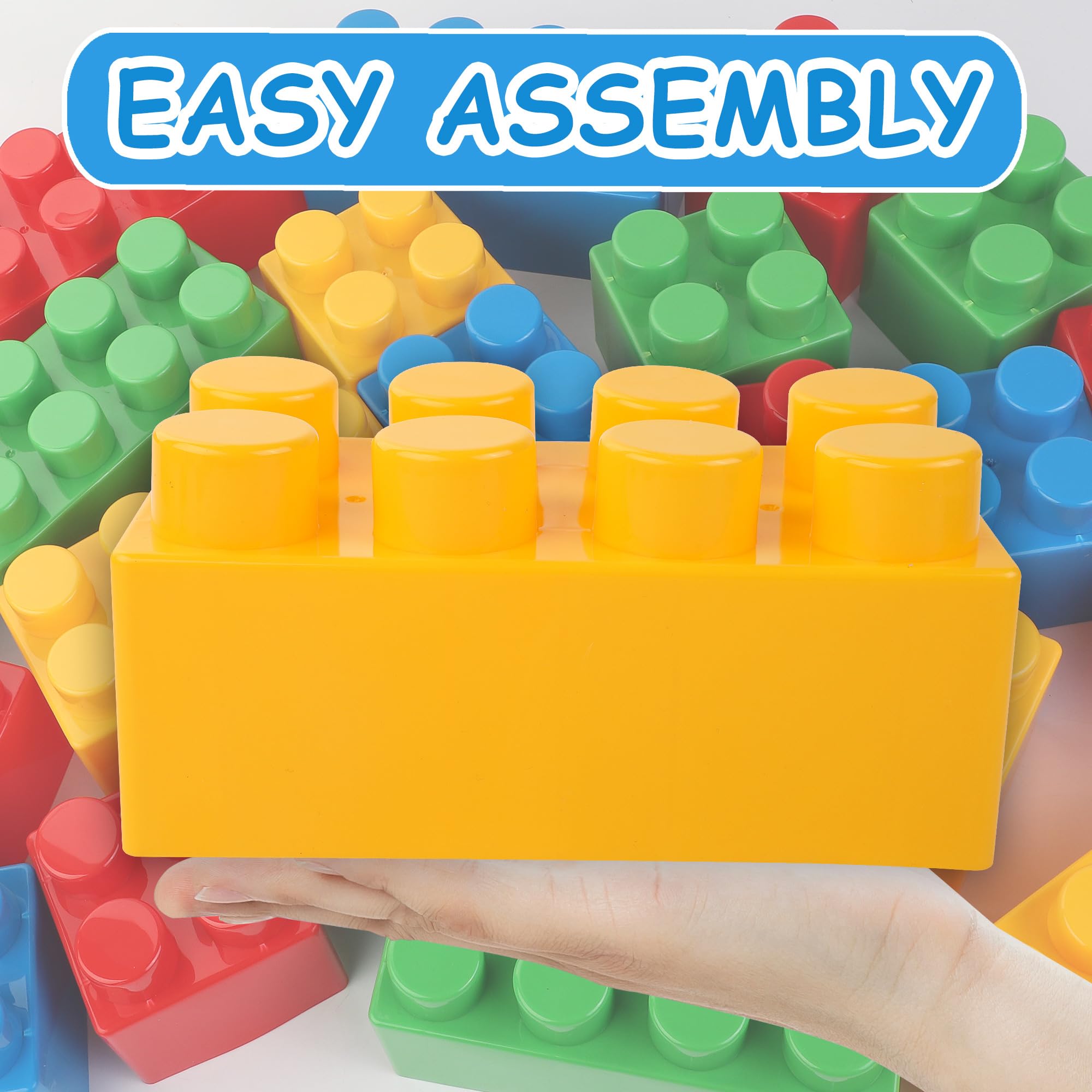 Liberty Imports 24 PCS Jumbo Blocks for Toddlers, Set of Plastic Large Building Blocks for Kids Creative Play, Giant Stacking Bricks for Children, Kids (Primary Colors)