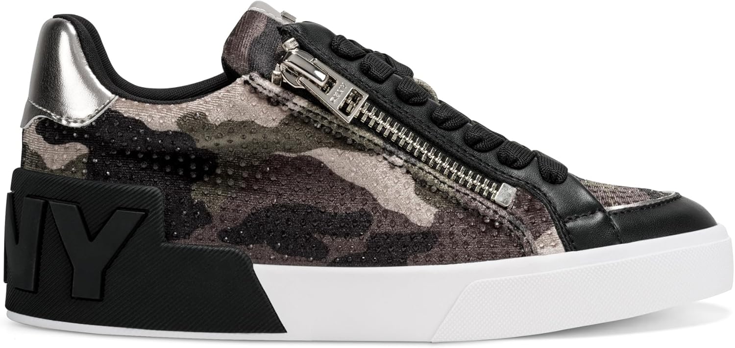 DKNY Womens Mei Everyday Lace Up Sneaker with Side Zipper - Image 5