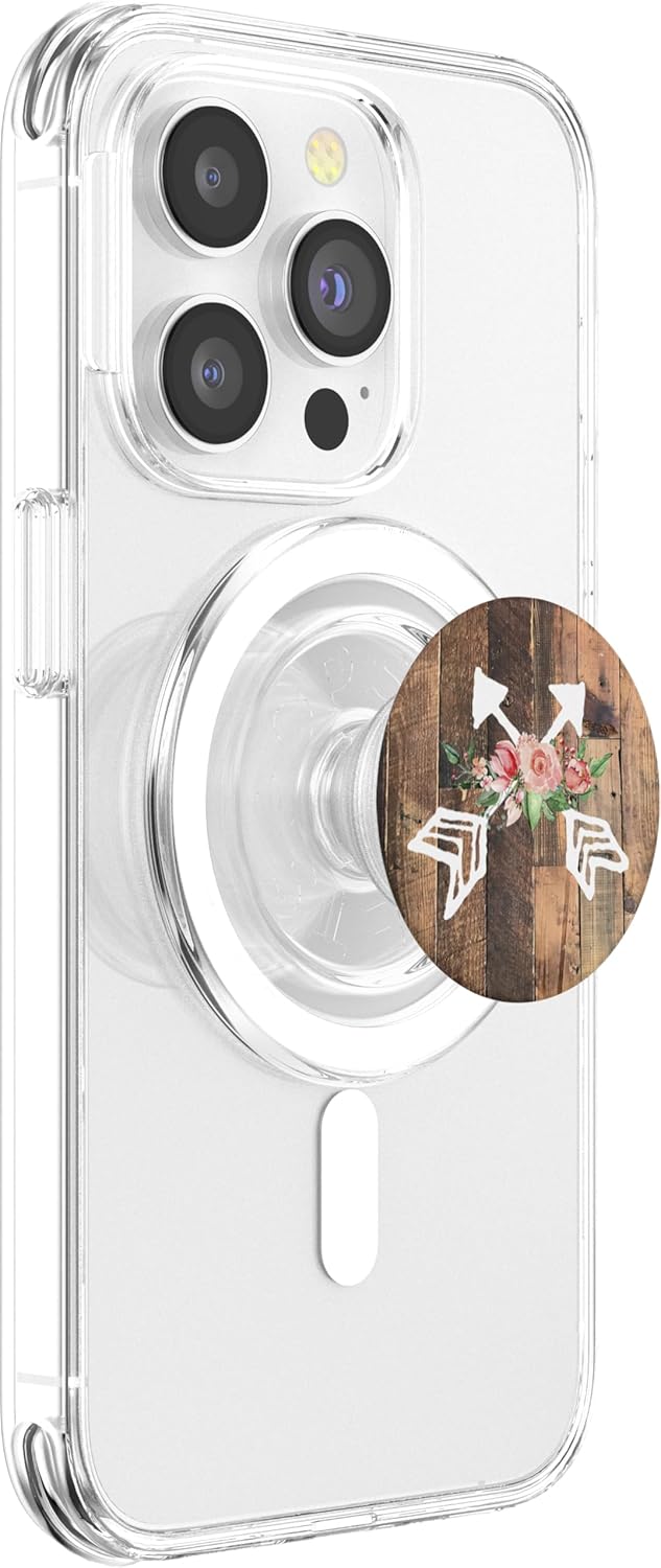 Chic Floral Boho Design Rustic Background with Arrows PopSockets PopGrip: Swappable Grip for Phones & Tablets PopSockets PopGrip for MagSafe