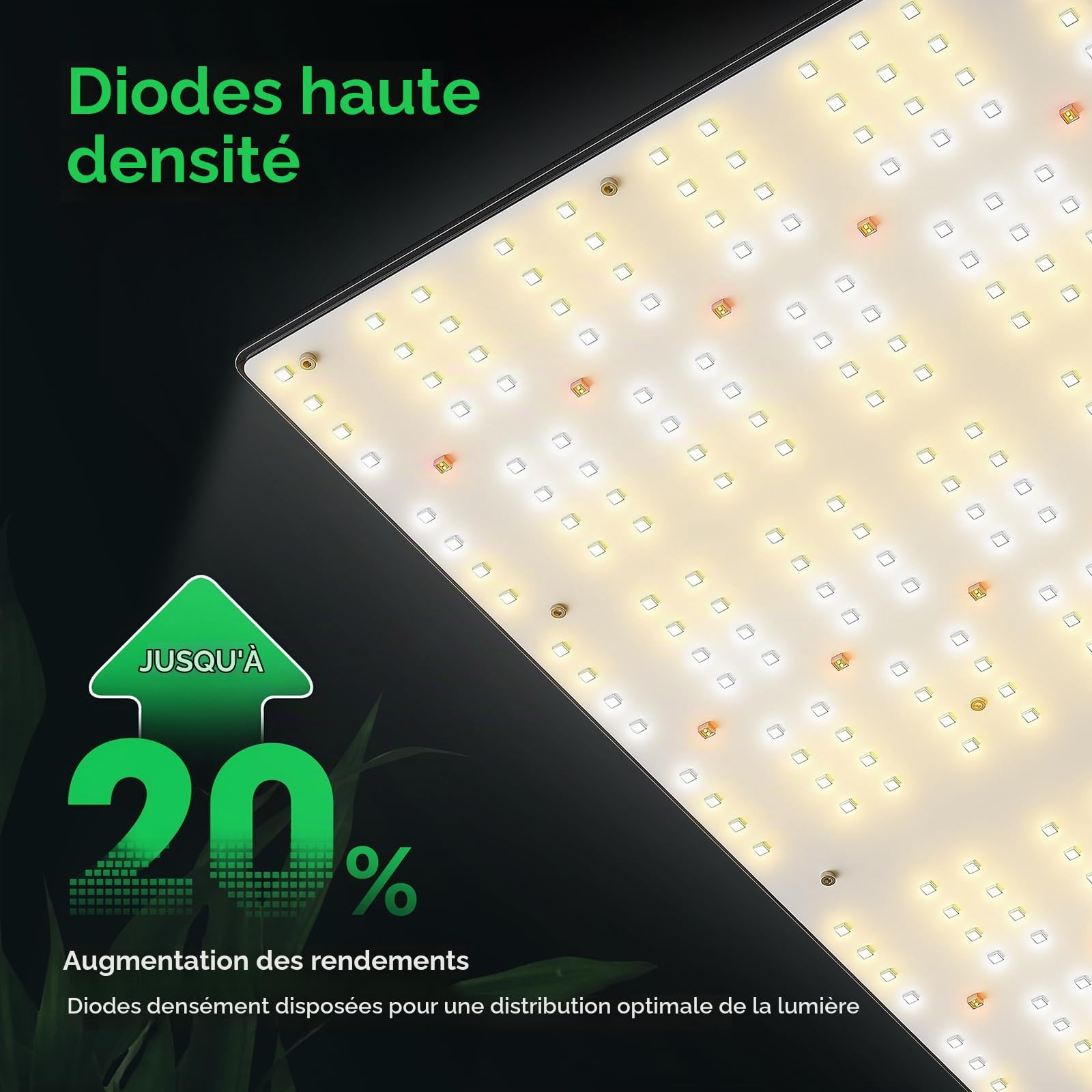 VIVOSUN VS3000 LED Grow Light with Full Spectrum Diodes & Daisy Chain Driver Dimmable Lights Sunlike for Seedling Veg & Bloom 300W Plant Grow Lamps for 3x3/4x4 Grow Tent