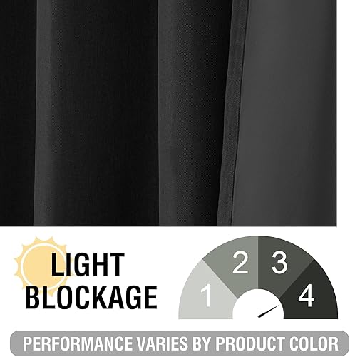 Miniatura 107 de H.VERSAILTEX Cortinas opacas de lino de 96 pulgadas de largo con aislamiento térmico para oscurecer la habitación, cortinas de lino con textura