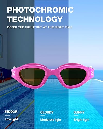 Miniatura 6 de ZIONOR G1MINI - Gafas de natación polarizadas fotocromáticas ultra para niños y niñas