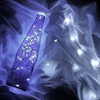 Vista 4 de Tira de luces de cobre, de pilas, mini luces para habitación, Navidad, Fiestas, Boda, centro de mesa, decoración