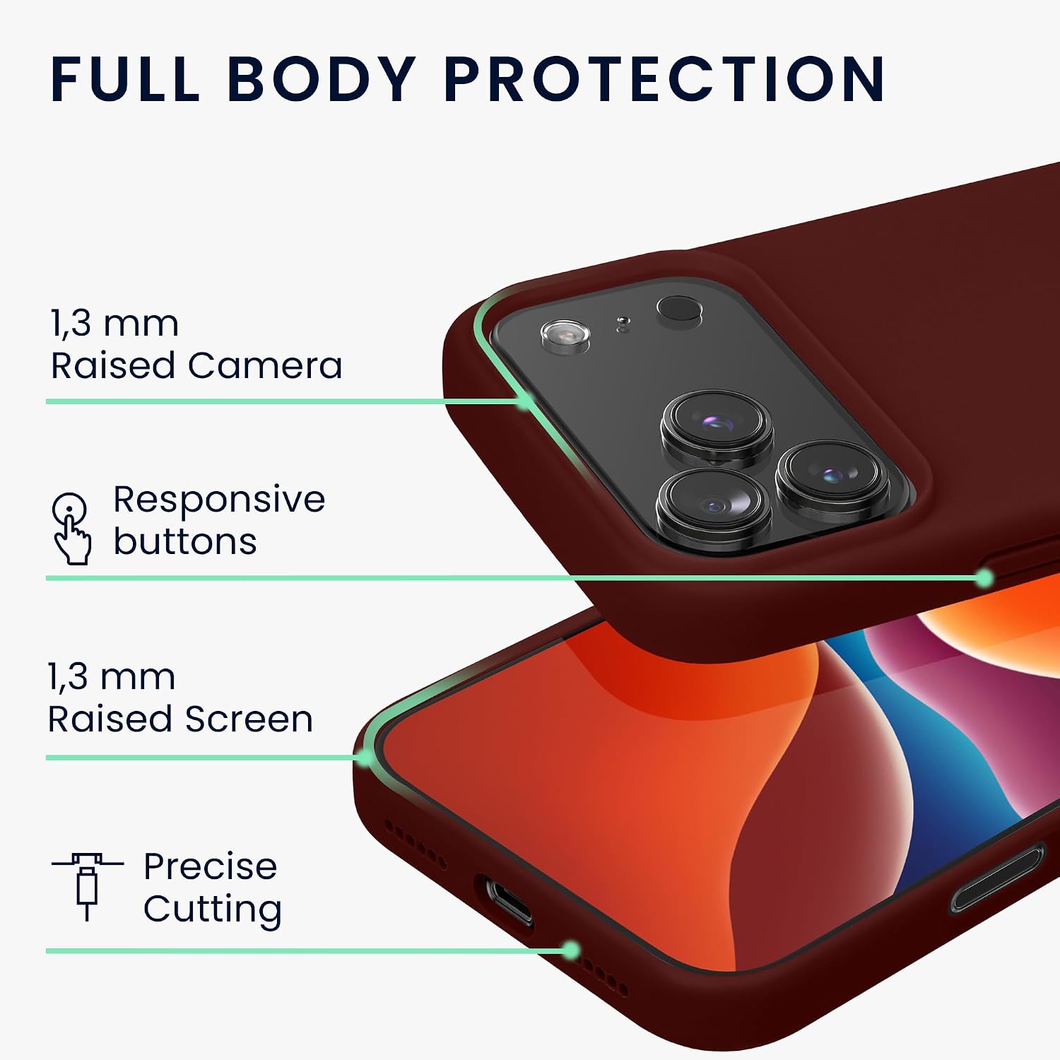 kwmobile Case Compatible with Apple iPhone 17 Pro Max Case - TPU Silicone Phone Cover with Soft Finish - Tawny Red image 4