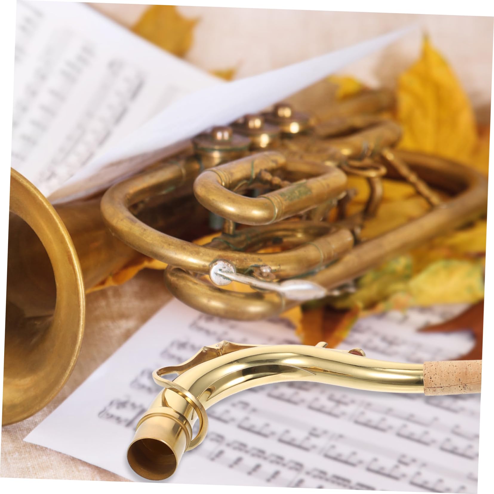 Collo Saxofono Curvo in Ottone Dorato, Parte di Ricambio | Tubo Piegato per Sax Contralto in Si Bemolle, Accessorio Musicale 1 Pezzo, Facile da Regolare e Pratico