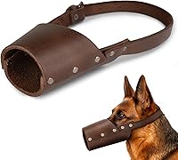 Vista 1 de Hide & Drink, Protector de bozal de cuero para perro, seguro, evita morder masticar, pastor alemán Pitbull y cualquier raza, pequeño, mediano